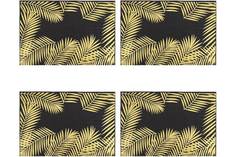 Nouvelle Набор салфеток сервировочных, плейсматов 4 шт. "Папоротник черный", 45x30см., 990