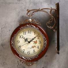 Часы настенные двойные, : Садовые, Розы, 41 х 33 см No Brand