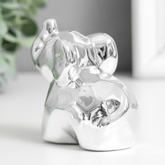 Сувенир керамика "Слонёнок" грани серебро 8,5х4,3х7 см No Brand