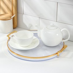 Поднос «Риф», d=27 см, цвет прозрачный No Brand