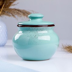 Горшок для тушения "Лакомка" мята, 1л Белхудожкерамика