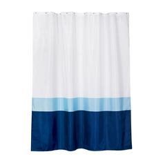Занавеска штора Moroshka Maritime для ванной тканевая 180х200 см. цвет белый голубой