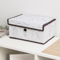 Короб для хранения с крышкой «Marble», белый, 30 x 19 x 14 см Вселенная порядка