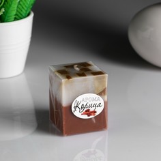 Свеча-куб с мозаикой, "Корица", ароматическая, 5х6 см No Brand