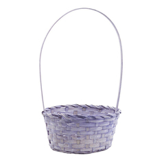 Корзина для цветов плетеная бамбук 21x15x38 см сиреневая No Brand