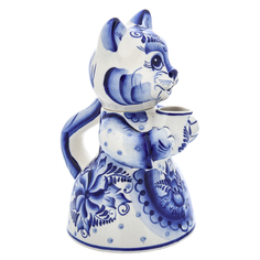 Чайник "Кошка". Гжель No Brand