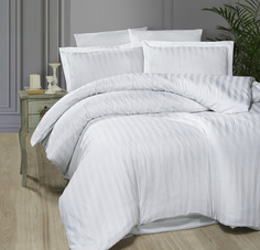 Комплект постельного белья First Choice BROAD LINE WHITE, хлопковый сатин, евро