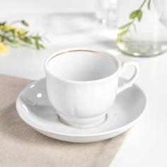 Чайная пара Добрушский фарфоровый завод "Тюльпан " чашка 250 мл, 15 см