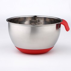 Миска 2,5 л, с противоскользящим дном и мерной шкалой, силиконовая ручка No Brand