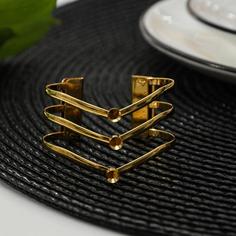Кольцо для салфетки Открытие, 5,5х4х2,5 см, цвет золотой No Brand