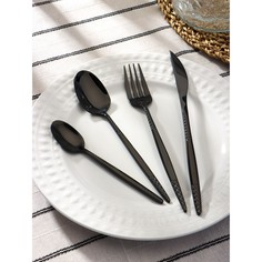 Набор столовых приборов Magistro "Античность", 4 предмета, цвет черный