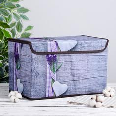 Короб для хранения с крышкой Лаванда, 37х24х24 см No Brand