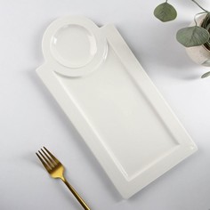 Блюдо керамическое с соусником "Классика", 33х15,5 см No Brand
