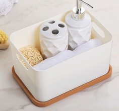 Корзина для хранения с крышкой "Mia", 2,4 л, цвет слоновая кость, 23,5?16,5?13,5 см Вселенная порядка