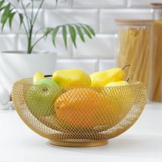 Ваза для фруктов Сплетение, d 30 см, цвет бронзовый No Brand