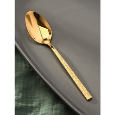 Ложка чайная Magistro "Лин Gold", 16х3,1 см, на подвесе, цвет золотой