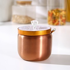 Сахарница Эрвин, 9,5х10,5 см, с ложкой, 201 сталь, цвет бронзовый No Brand