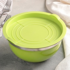 Миска с пластиковой крышкой, 1,6 л, диаметр 20 см, толщина 0,5 мм No Brand