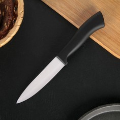 Нож кухонный Доляна керамический "Тень", лезвие 10,5 см, черный