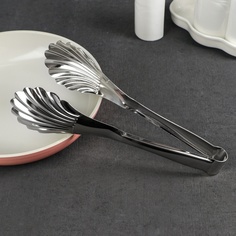 Щипцы кухонные Доляна "Ракушка", 201 сталь, 22,5х6,3 см