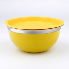 Миска с пластиковой крышкой, 1,9 л, диаметр 22 см, толщина 0,5 мм No Brand