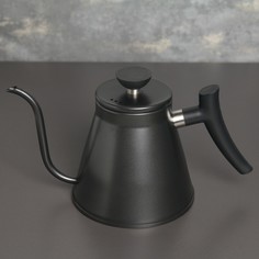 Кофейник с длинным носиком, "Пуровер", 1,2 л, сталь, черный No Brand