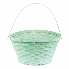 Корзина для цветочныx композиций бамбук 28x15x31 см зеленая No Brand