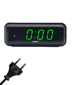 Настольные электронные часы-будильник VST-738 темно зеленые цифры