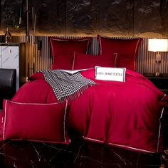 Комплект постельного белья Однотонный Сатин на резинке Viva - Home Textile двуспальный