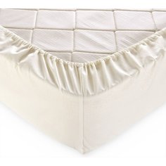 Простыня 200х200 на резинке перкаль Гладье бежевый Текс Дизайн