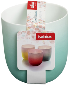 Подсвечник Bolsius бело-зелёный, для чайных свечей, 75x70