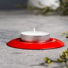 Подсвечник для чайной свечи, красный, металлический No Brand