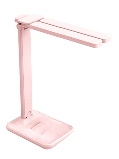 Лампа настольная URM светодиодная светильник сенсорный с подставкой для телефона розовая