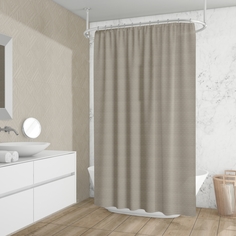 Штора для ванной комнаты текстильная Бриллиант 180*200 бежевая Ridder