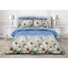 Простынь Ивановотекстиль евро 220х240 см бязь ГОСТ Воздушные ромашки