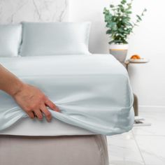 Простыня на резинке Soft Box Зимняя мята 90х200х30 тенсель 100% эвкалиптовое волокно