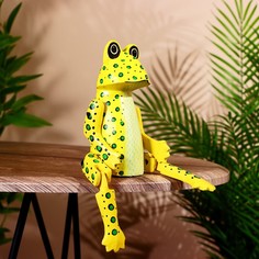 Сувенир Лягушка висячие лапки, дерево 25 см No Brand