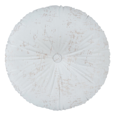 Декоративная подушка круглая бархат с пуговицей ZenginTex, 40х40 см., кремовый