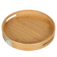 Поднос бамбук, 30х5 см, круглый, Катунь, №7, КТ-ПД-07 Katun