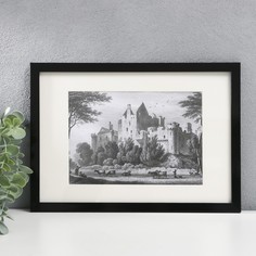Фоторамка пластик 21х30 см (паспарту 15х20 см), черный No Brand