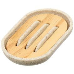 Мыльница настольная, Бамбук, полистоун, 12.3x8.2x2.3 см, беж, RE0821AA-SD No Brand