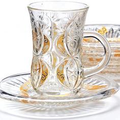 Чайный набор LORAINE, 12 предметов, 195 мл, желтый узор