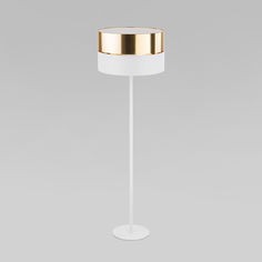 Торшер TK Lighting 5074 Hilton Gold с белым золотым тканевым абажуром E27