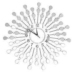 Часы настенные, серия: Ажур, "Зеркальные лепестки", плавный ход, d=22 см, 59 х 59 см 1586 Quartz