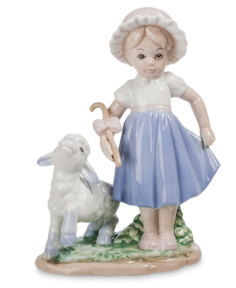 Статуэтка Девочка и ягненок Pavone JP-45/13