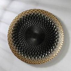 Тарелка «Барокко», d=28 см, цвет чёрный с золотом Akcam