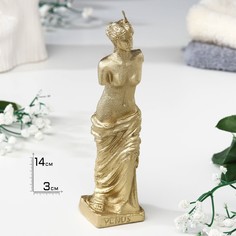 Свеча фигурная лакированная "Венера", 14х3,5 см, золото No Brand