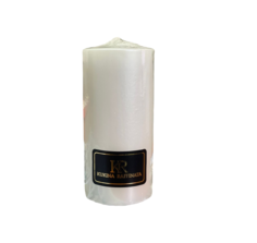 Свеча столбик Kukina Raffinata 5,6х12 см ,1шт ,белая перламутр