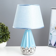 RISALUX Настольная лампа "Флоренция" Е14 40Вт голубой-хромовый 22,5х22,5х35 см