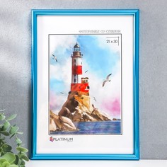 Фоторамка пластик "Палитра" 21х30 см, аквамарин металлик No Brand